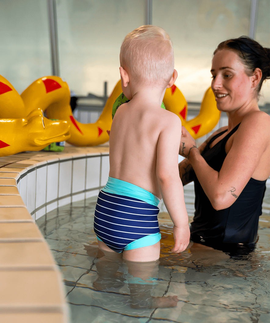 Watery swim nappies for kids - Neoprene Swim Nappy - Purple Stripes