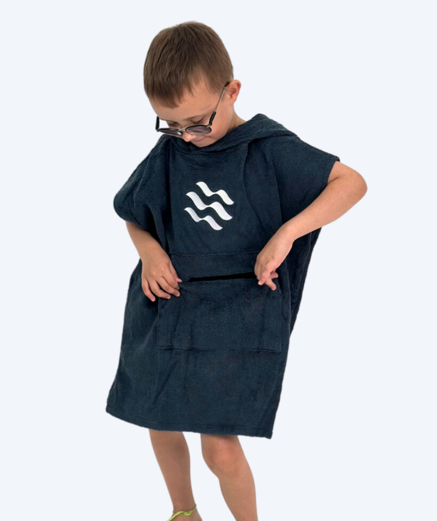 Watery bathing poncho for kids - Cotton - Dark blue