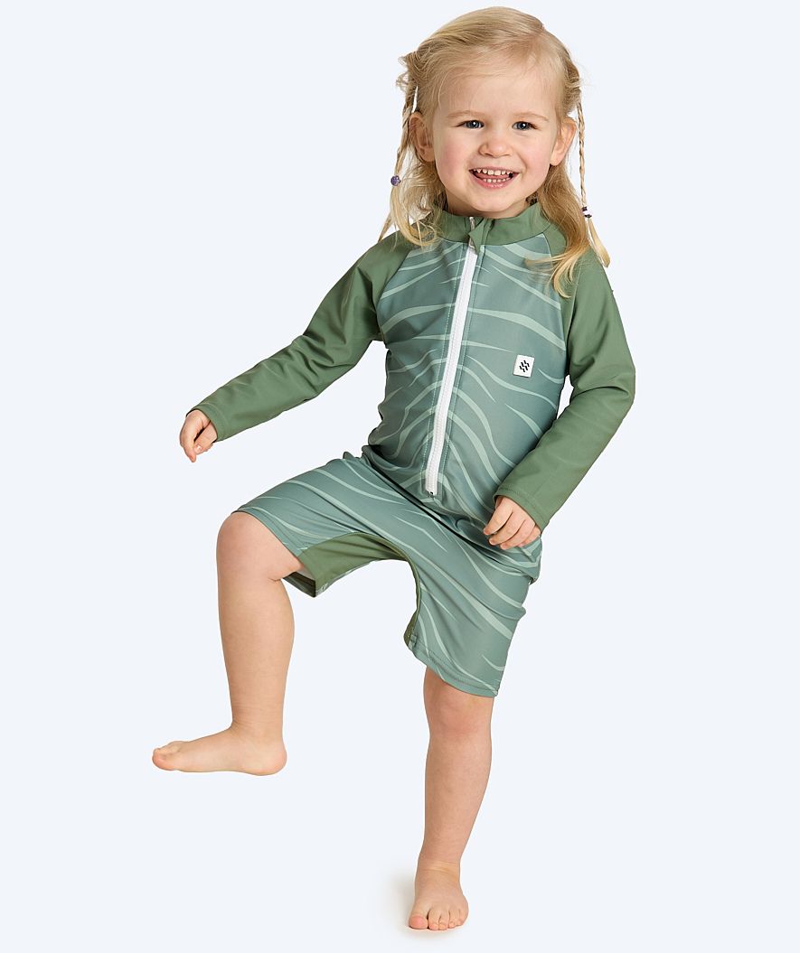 Watery UV-suit for kids - Fjord Long Sleeve Rashguard - Green