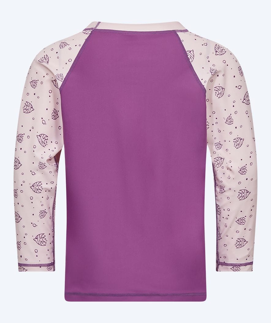 Watery UV shirt for kids - Brandman Long Sleeved Rashguard - Pink/purple