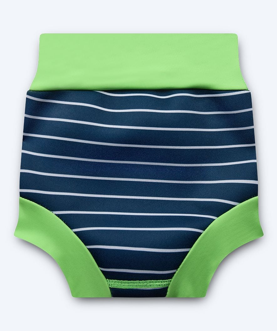 Watery swim nappies for kids - Neoprene Swim Nappy - Green Stripes