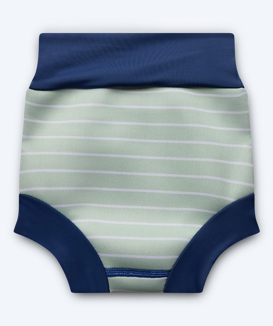 Watery swim nappies for kids - Neoprene Swim Nappy - Nordic Green Stripes