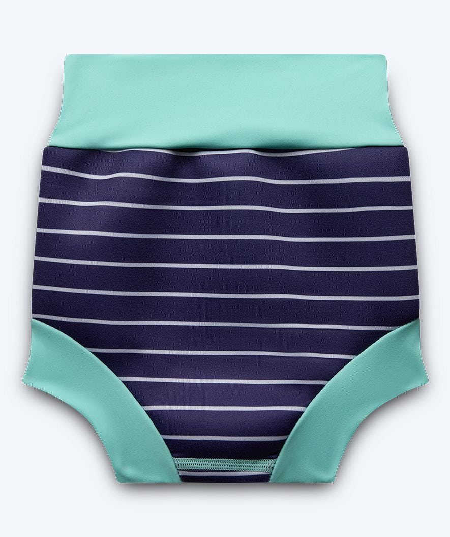 Watery swim nappies for kids - Neoprene Swim Nappy - Turquoise Stripes