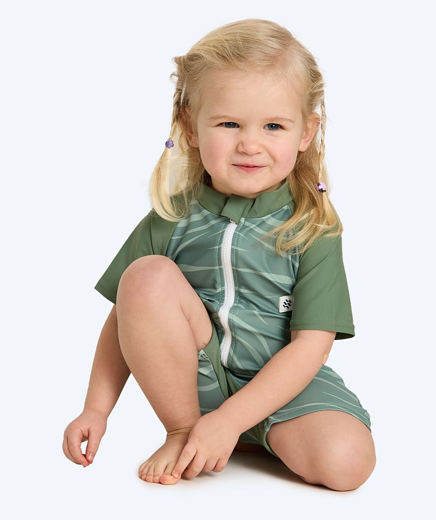 Watery UV-suit for children - Fjord Short Sleeve Rashguard - Green