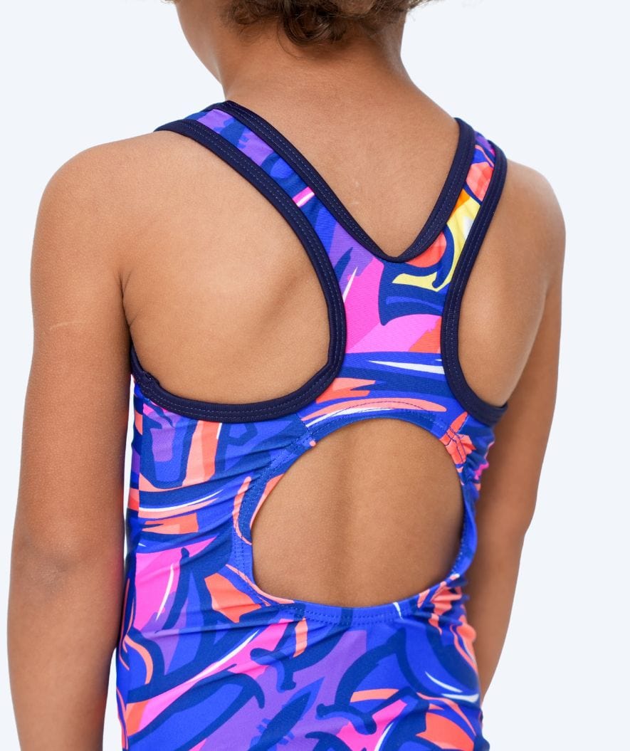 Watery swimsuit for girls - Rodney - Purple/Orange