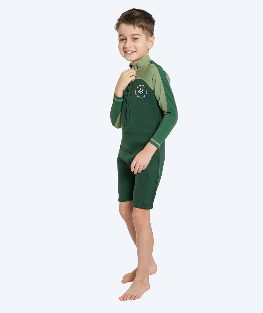 Watery UV wetsuit for kids - Calypso Long Sleeved - Green/light green