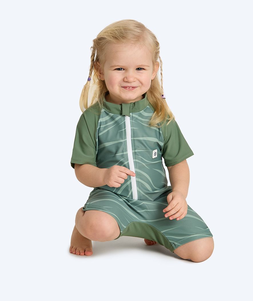 Watery UV-suit for children - Fjord Short Sleeve Rashguard - Green