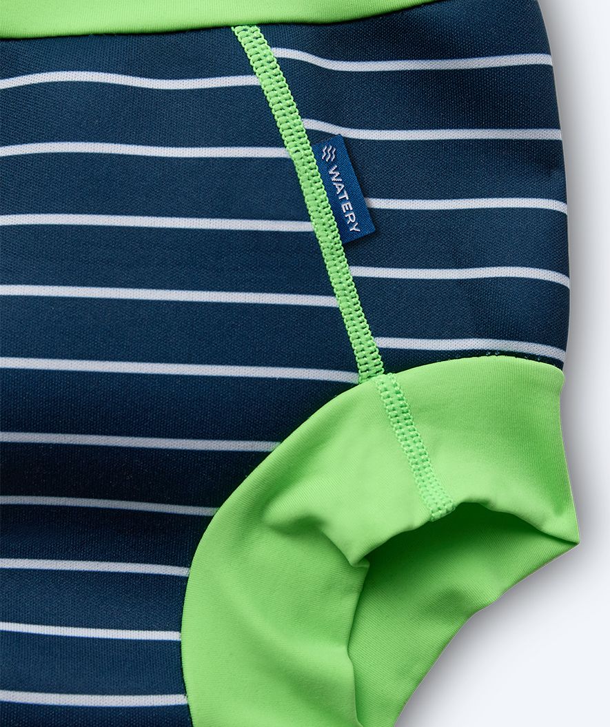 Watery swim nappies for kids - Neoprene Swim Nappy - Green Stripes