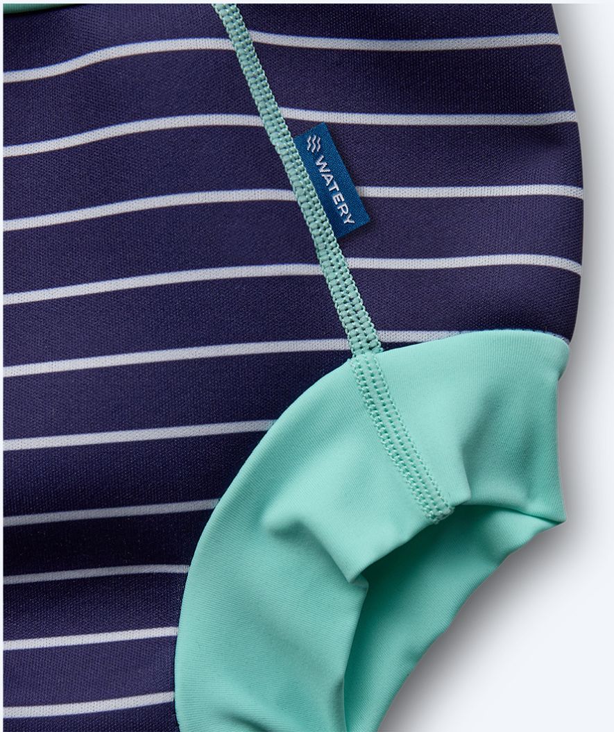 Watery swim nappies for kids - Neoprene Swim Nappy - Turquoise Stripes