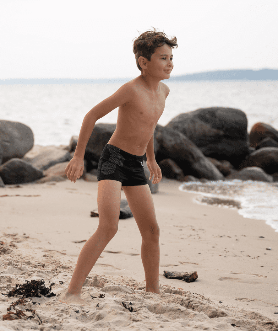 Watery swim trunks for boys - Flaming Vegas Eco - Blue Corner