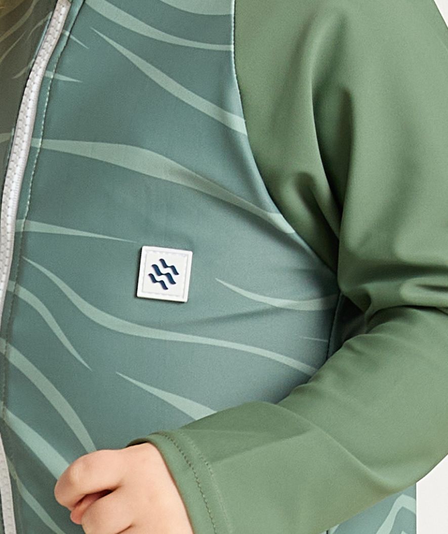 Watery UV-suit for kids - Fjord Long Sleeve Rashguard - Green