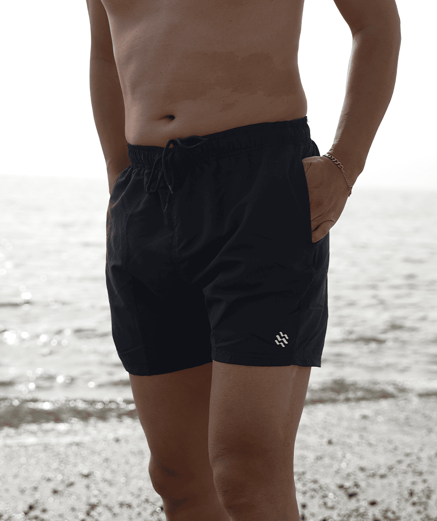 Watery swim shorts for men - Waverly - Black