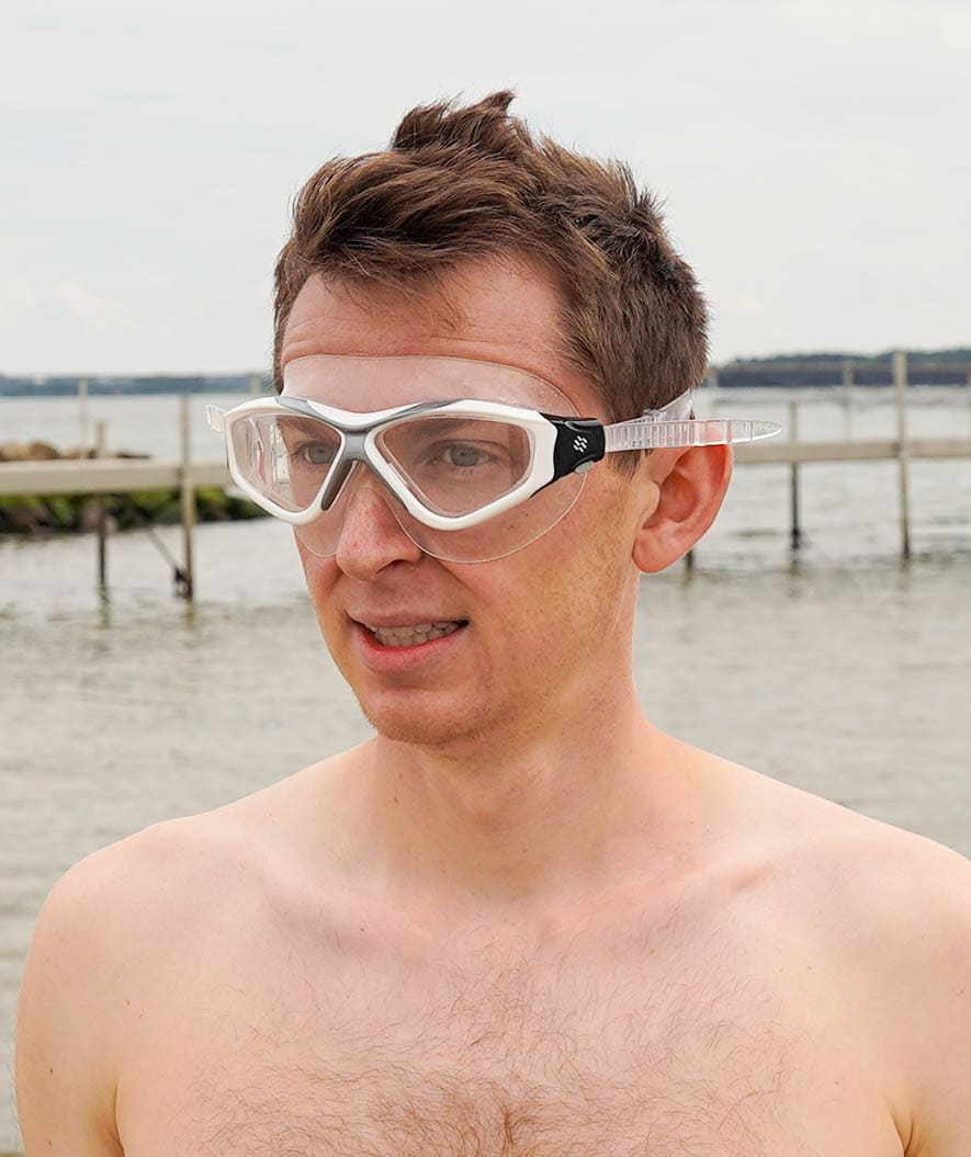 Watery swim mask for adults - Mantis - Blue/clear
