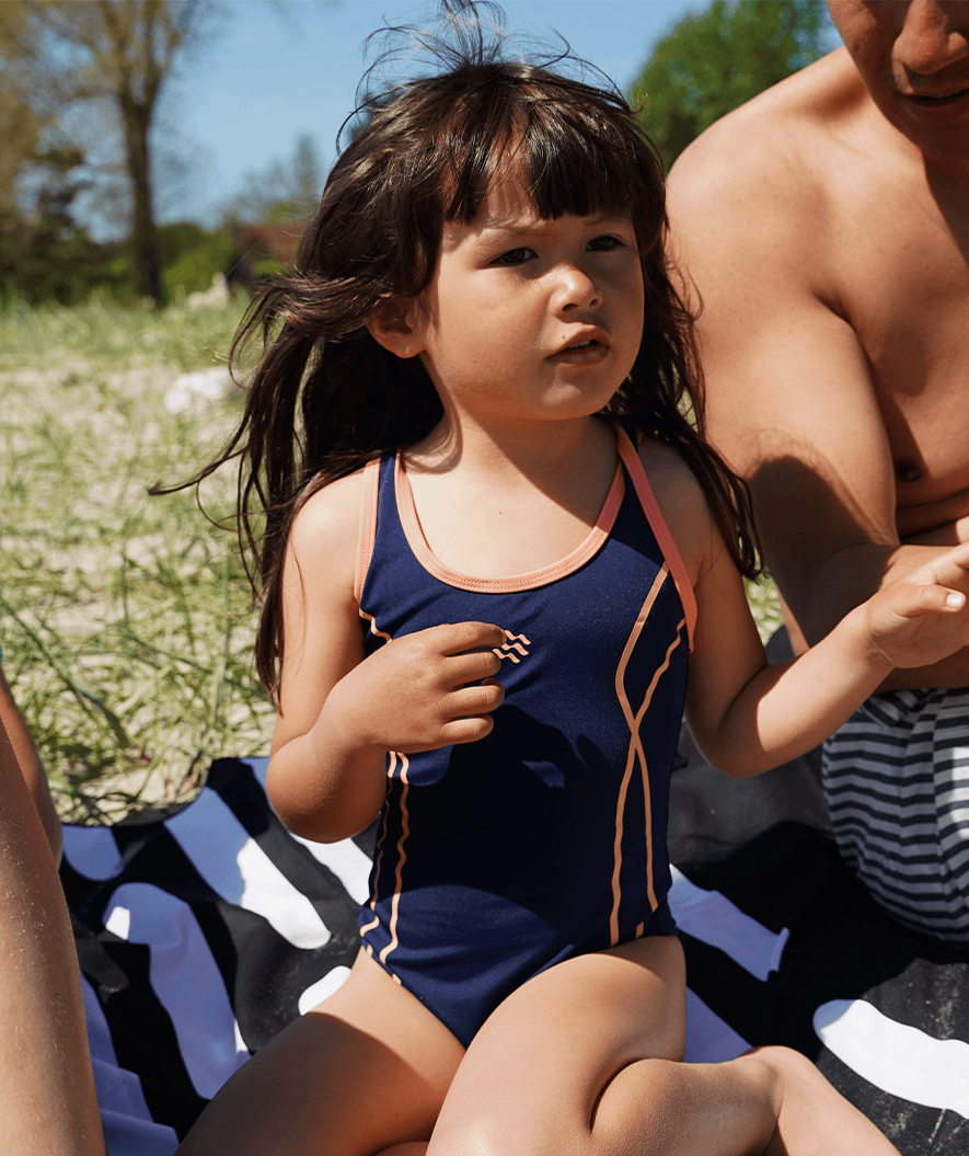 Watery swimsuit for girls - Hurley - Dark blue/orange