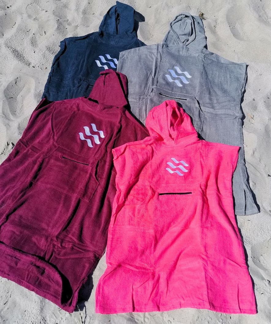 Watery bathing poncho for kids - Cotton - Pink