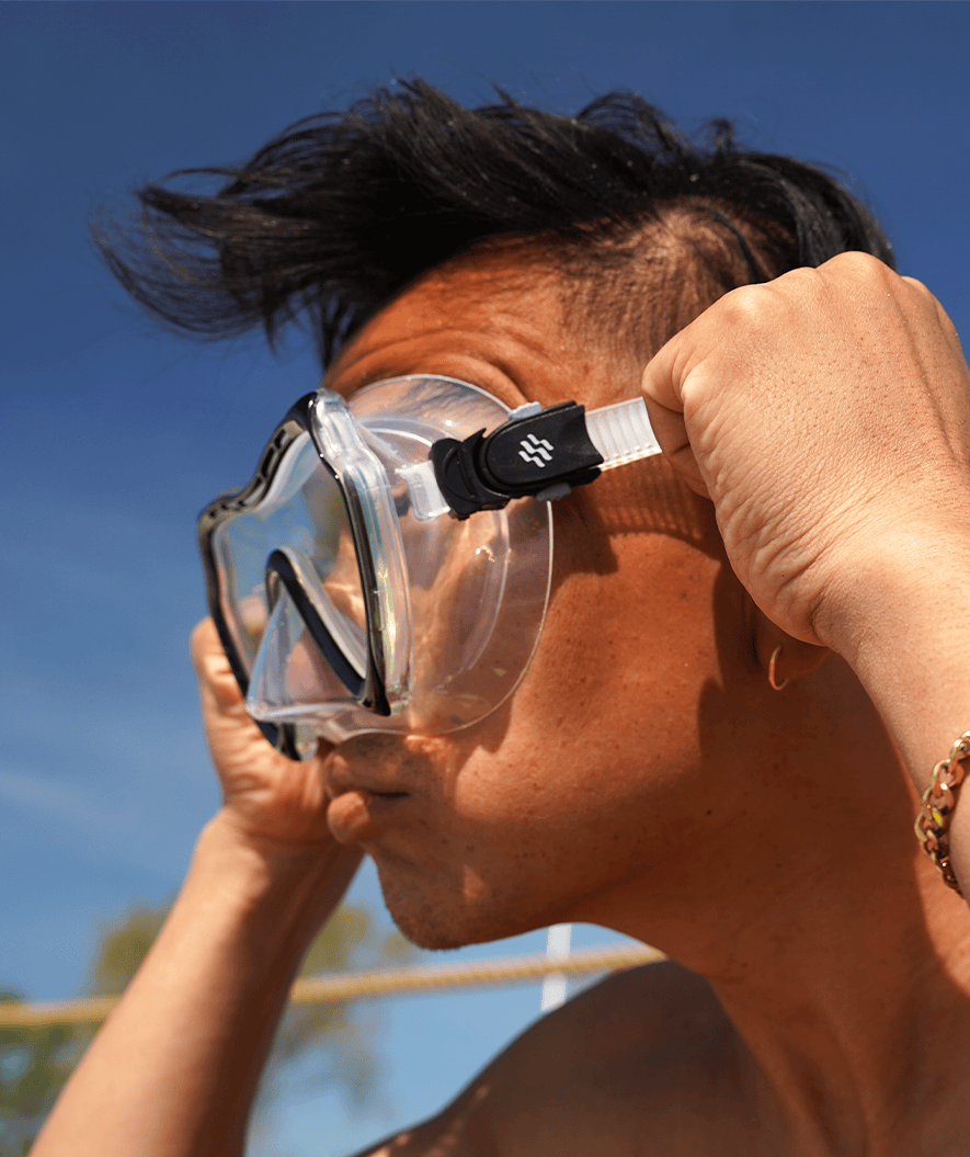 Watery diving mask for adults (from 15 years) - Nebula - Black