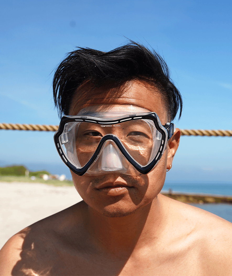 Watery diving mask for adults (from 15 years) - Nebula - Black