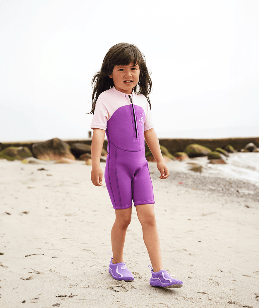 Watery UV wetsuit for kids - Calypso Shorty - Pink