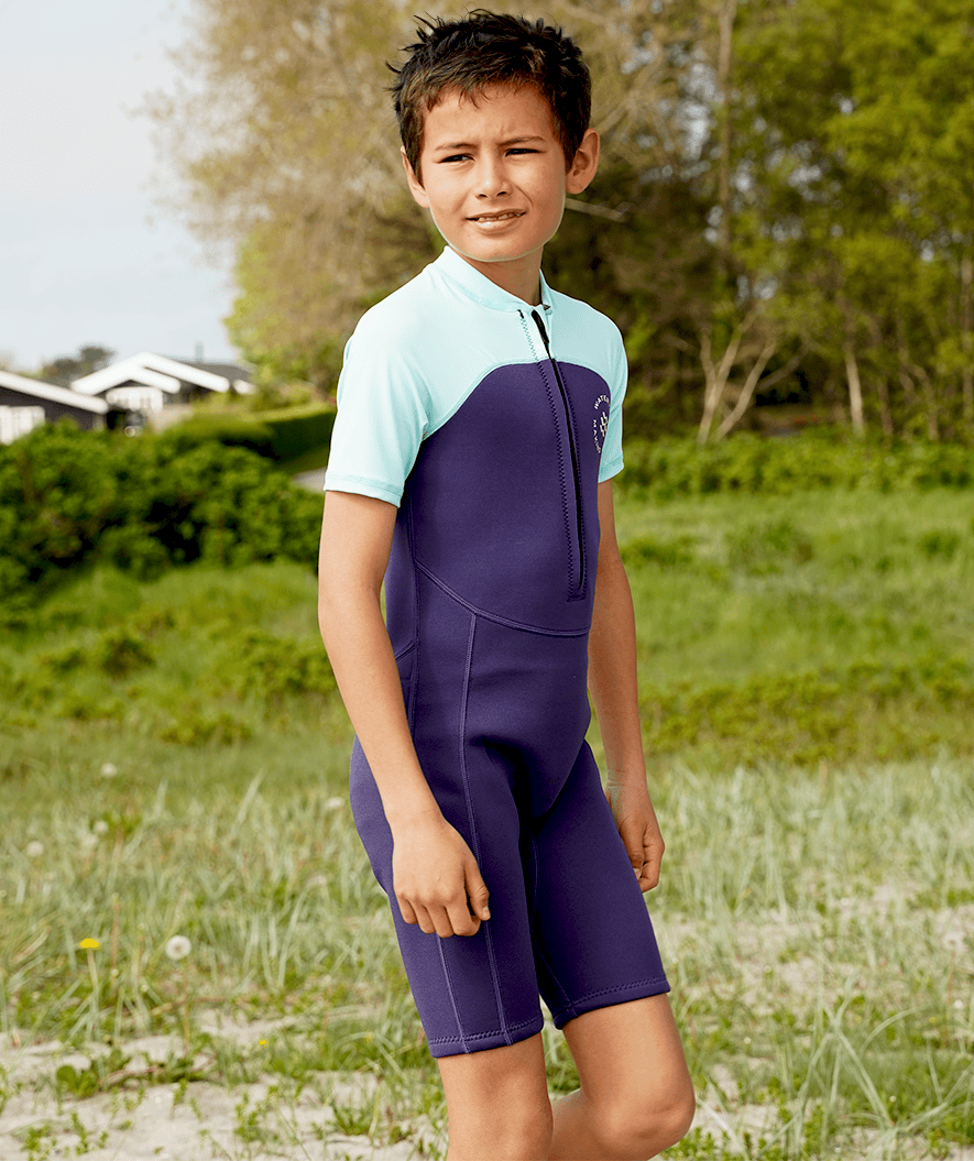 Watery UV wetsuit for kids - Calypso Shorty - Green/black