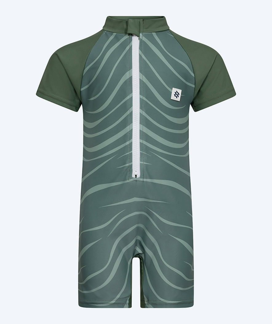 Watery UV-suit for children - Fjord Short Sleeve Rashguard - Green