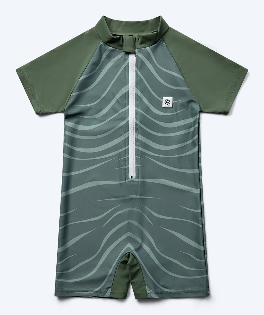 Watery UV-suit for children - Fjord Short Sleeve Rashguard - Green