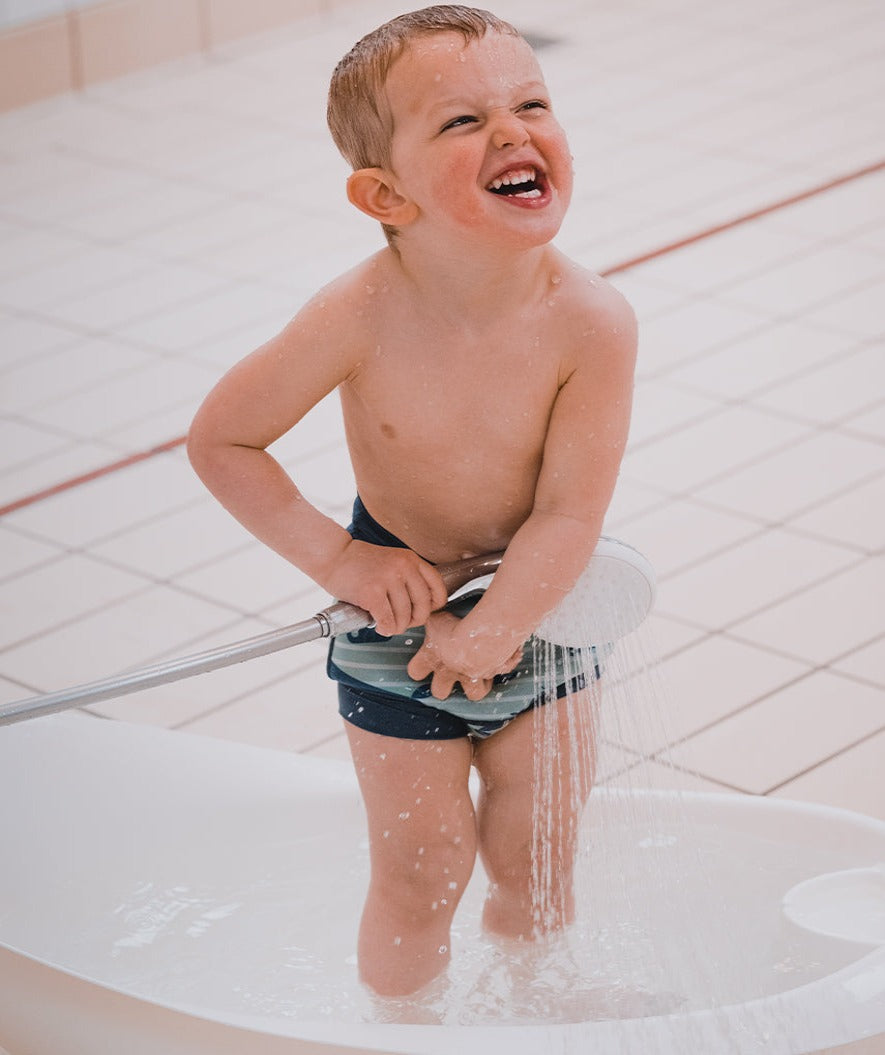 Watery swim nappies for kids - Neoprene Swim Nappy - Nordic Green Stripes