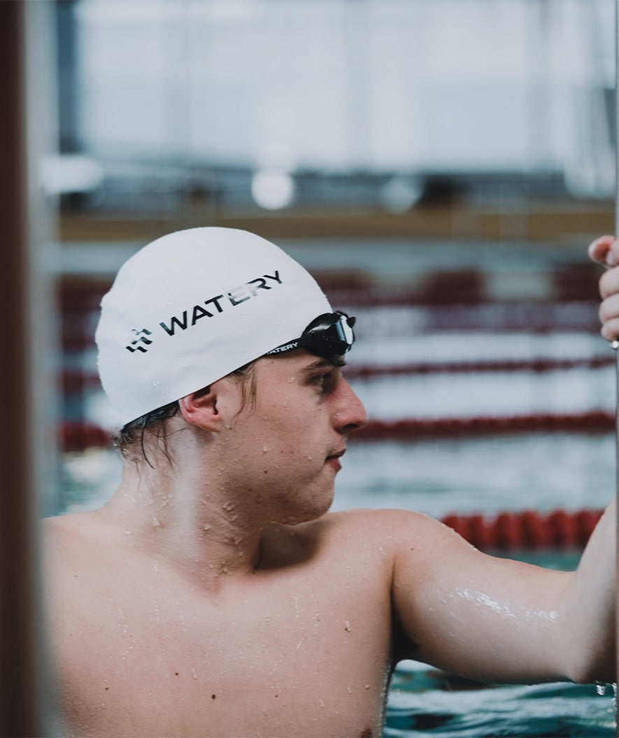 Watery competition swim cap - Signature Dome - White