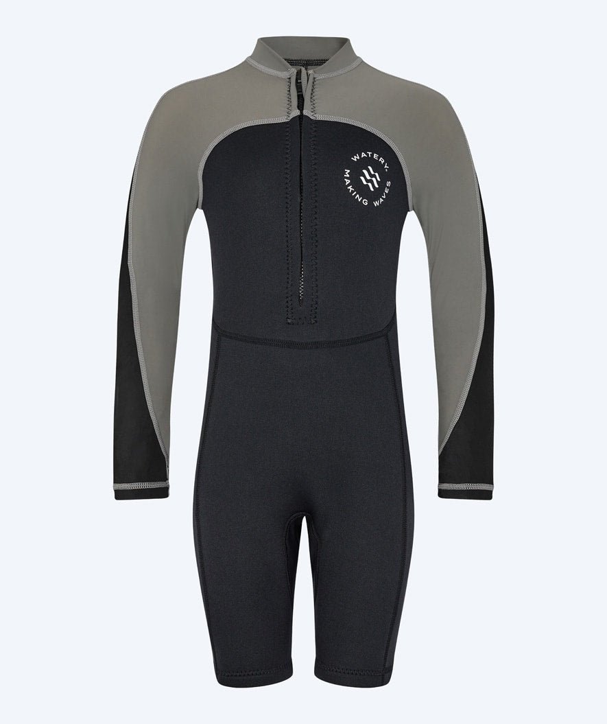 Watery UV wetsuit for kids - Calypso Long Sleeved - Grey/black