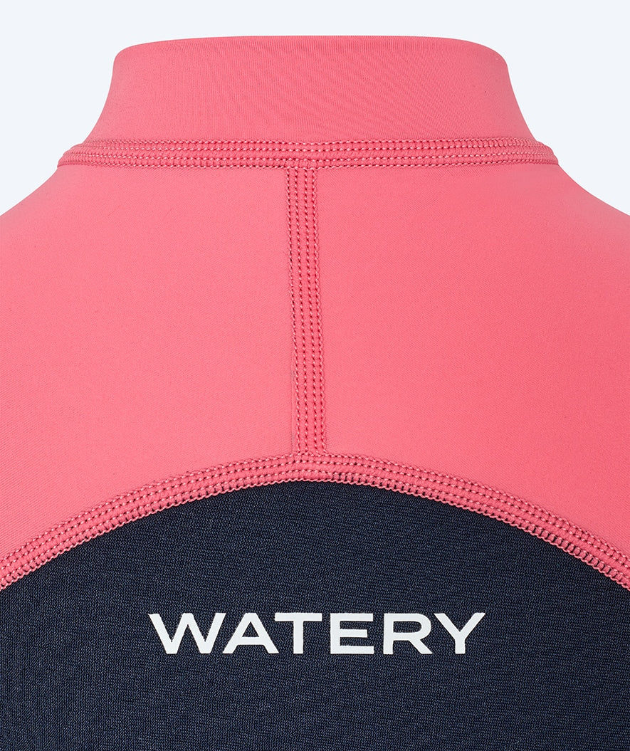Watery UV wetsuit for kids - Calypso Shorty - Coral/dark blue