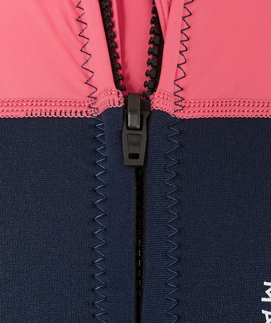 Watery UV wetsuit for kids - Calypso Shorty - Coral/dark blue