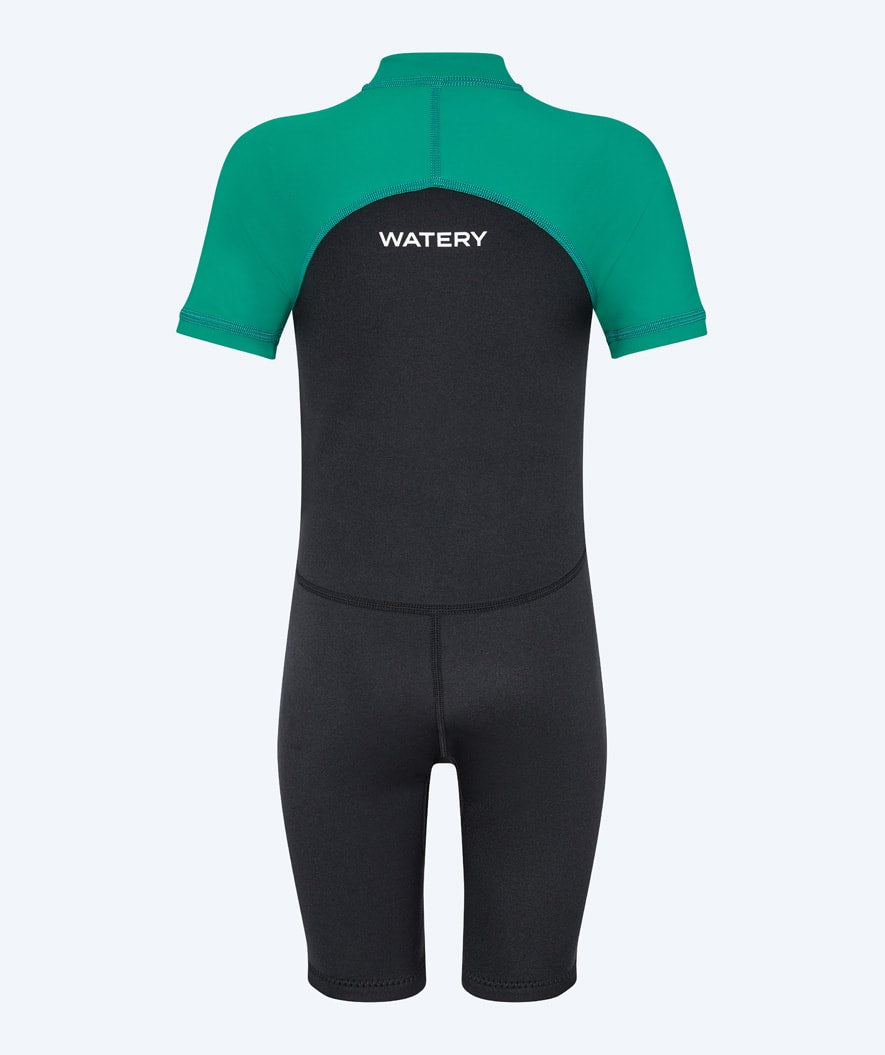 Watery UV wetsuit for kids - Calypso Shorty - Green/black