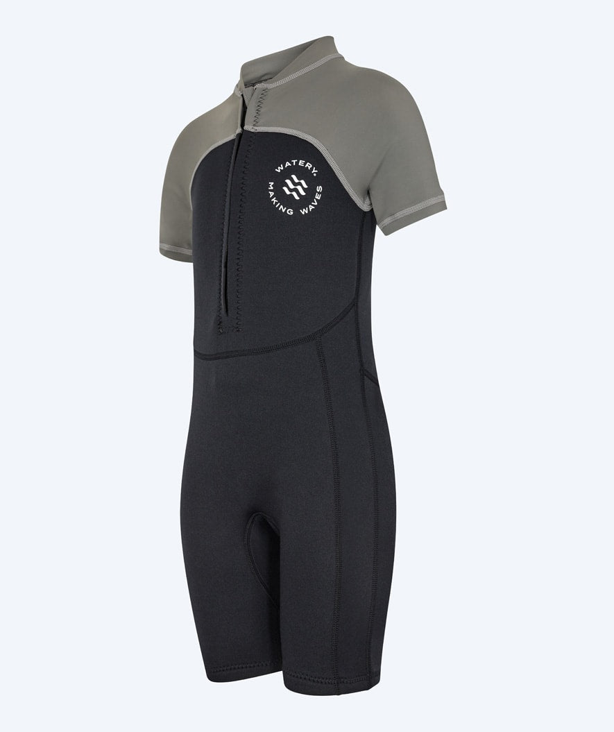 Watery UV wetsuit for kids - Calypso Shorty - Grey/black