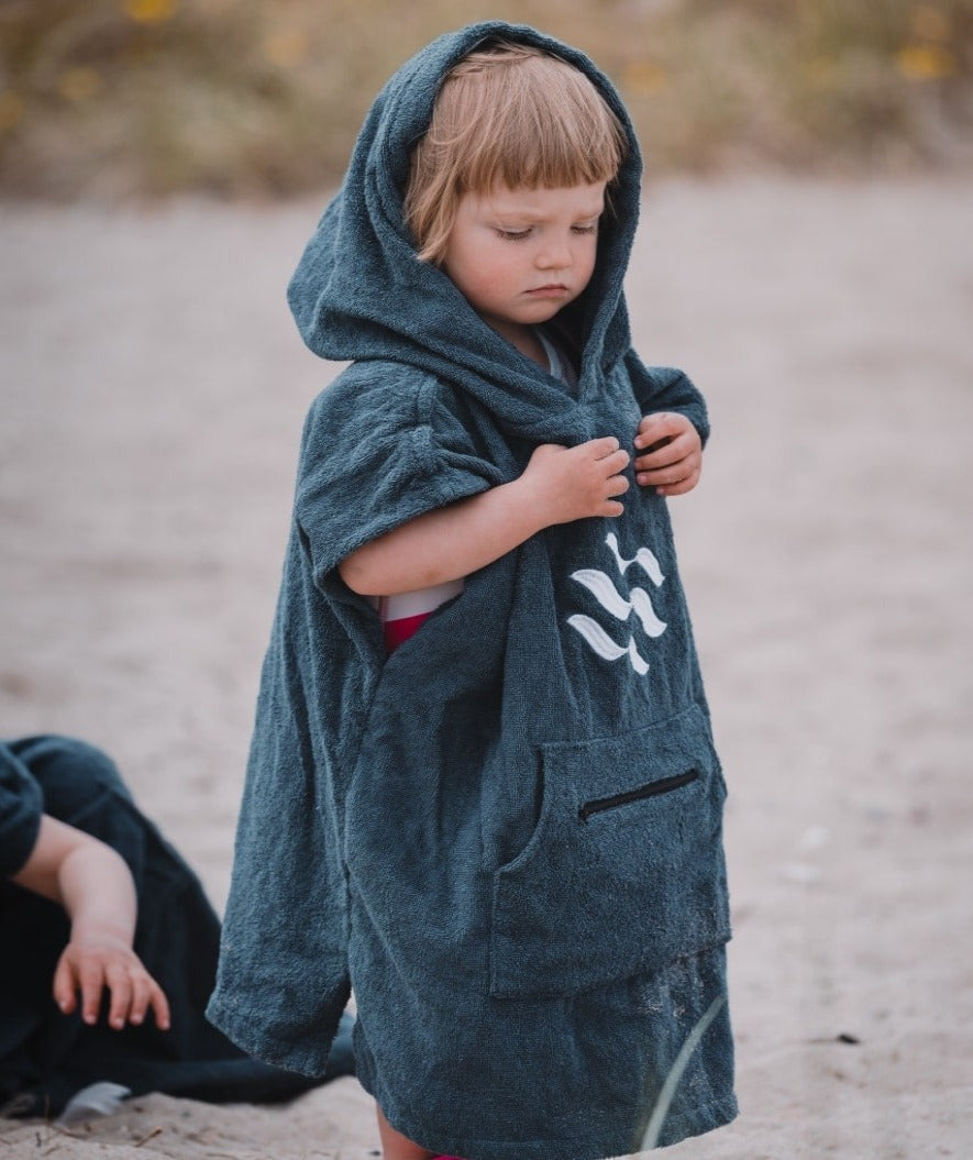 Watery bathing poncho for kids - Cotton - Purple