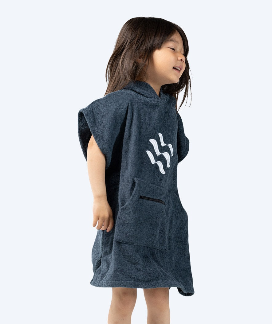 Watery bathing poncho for kids - Cotton - Dark blue