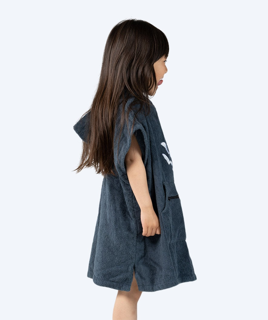 Watery bathing poncho for kids - Cotton - Dark blue