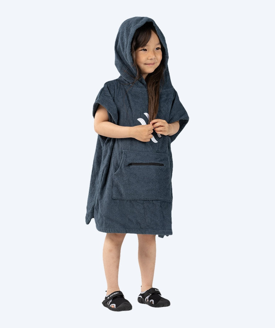 Watery bathing poncho for kids - Cotton - Dark blue