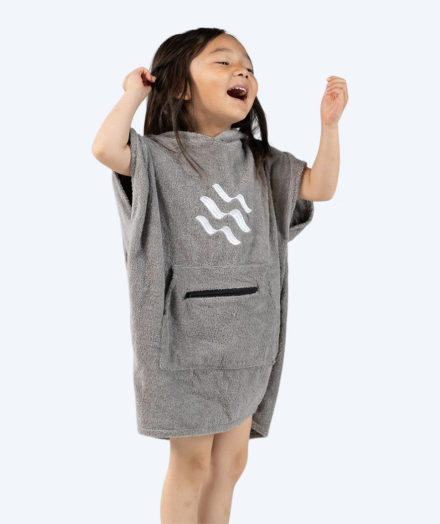 Watery bathing poncho for kids - Cotton - Grey
