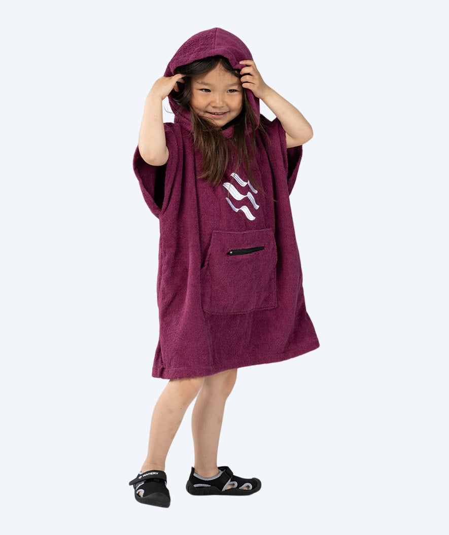 Watery bathing poncho for kids - Cotton - Purple