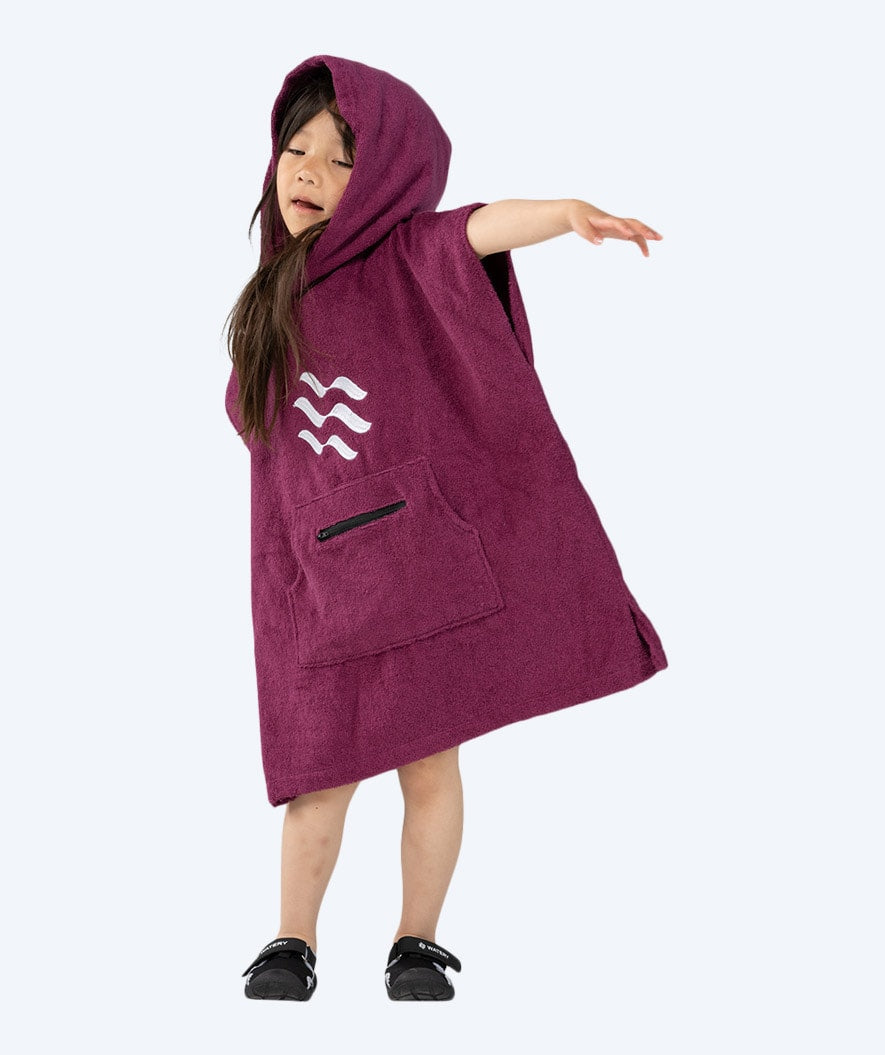 Watery bathing poncho for kids - Cotton - Purple
