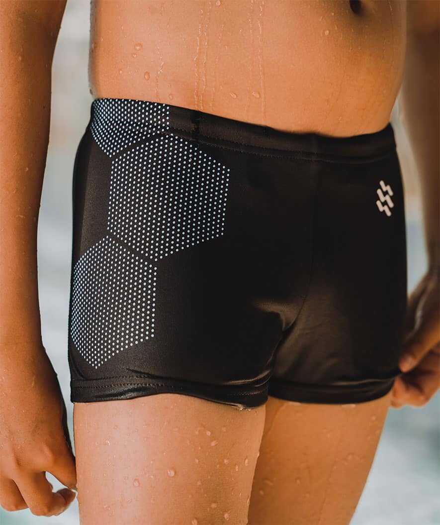 Watery swim trunks for boys - Flaming Vegas Eco - Blue Corner