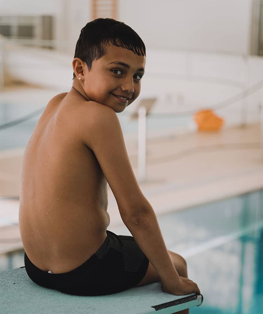 Watery swim trunks for boys - Flaming Vegas Eco - Green Corner