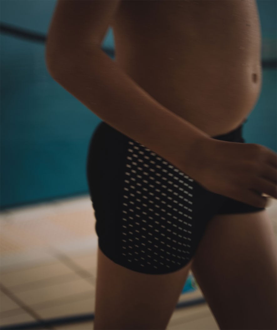 Watery swim trunks for boys - Flaming Vegas Eco - White Sporty