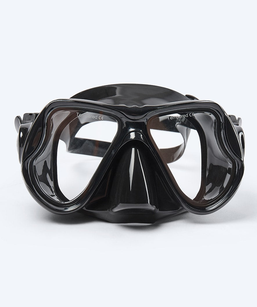 Watery Combo snorkel set for adults - Hudson Semi-Dry - Black