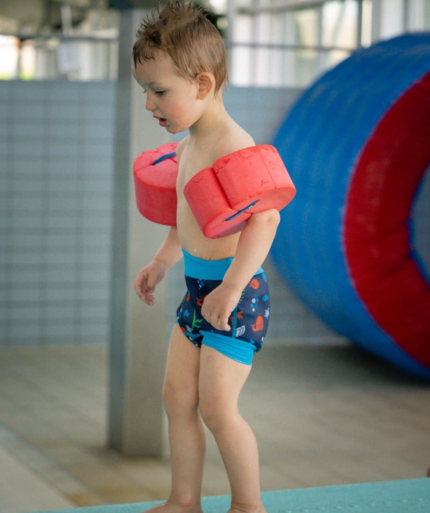 Watery swim nappies for kids - Neoprene Swim Nappy - Green Stripes
