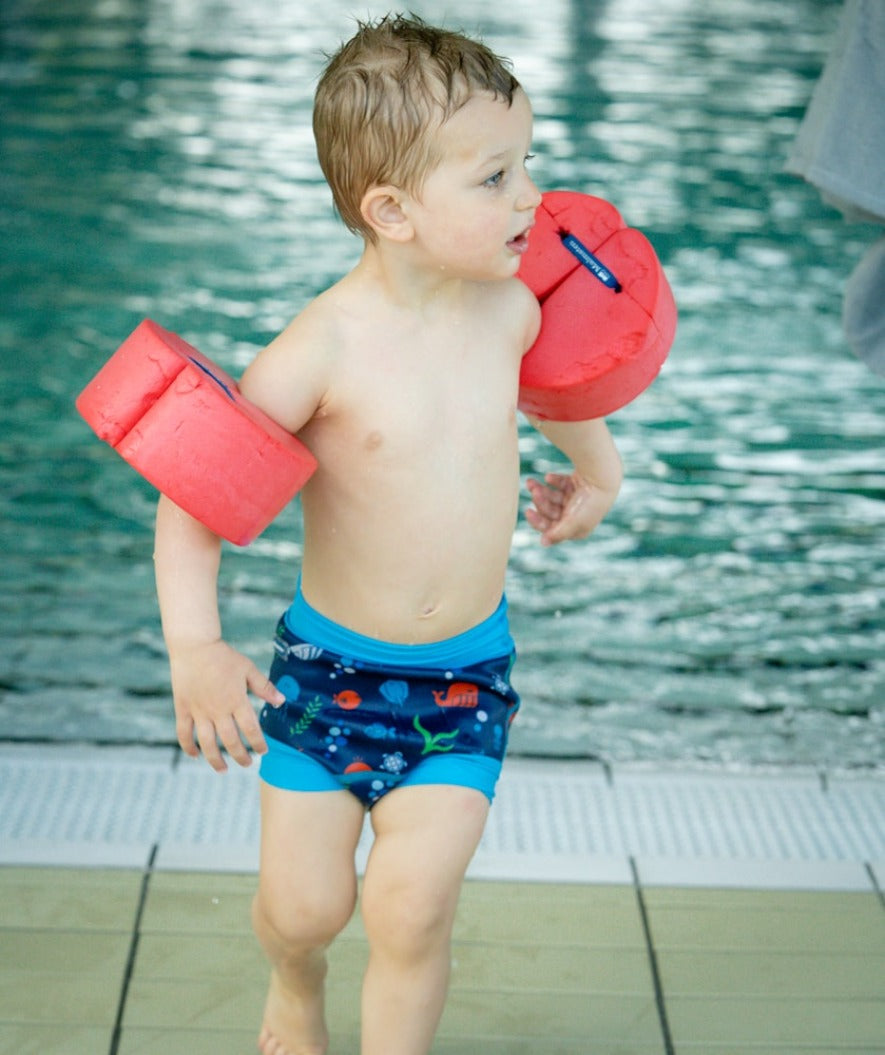 Watery swim nappies for kids - Neoprene Swim Nappy - Green Stripes