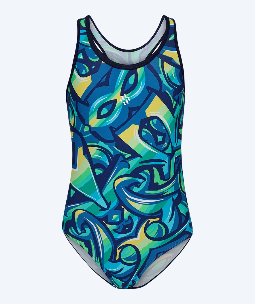 Watery swimsuit for girls - Rodney - Blue/green