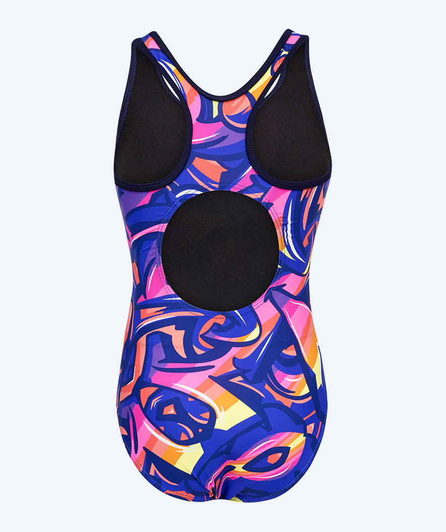 Watery swimsuit for girls - Rodney - Purple/Orange