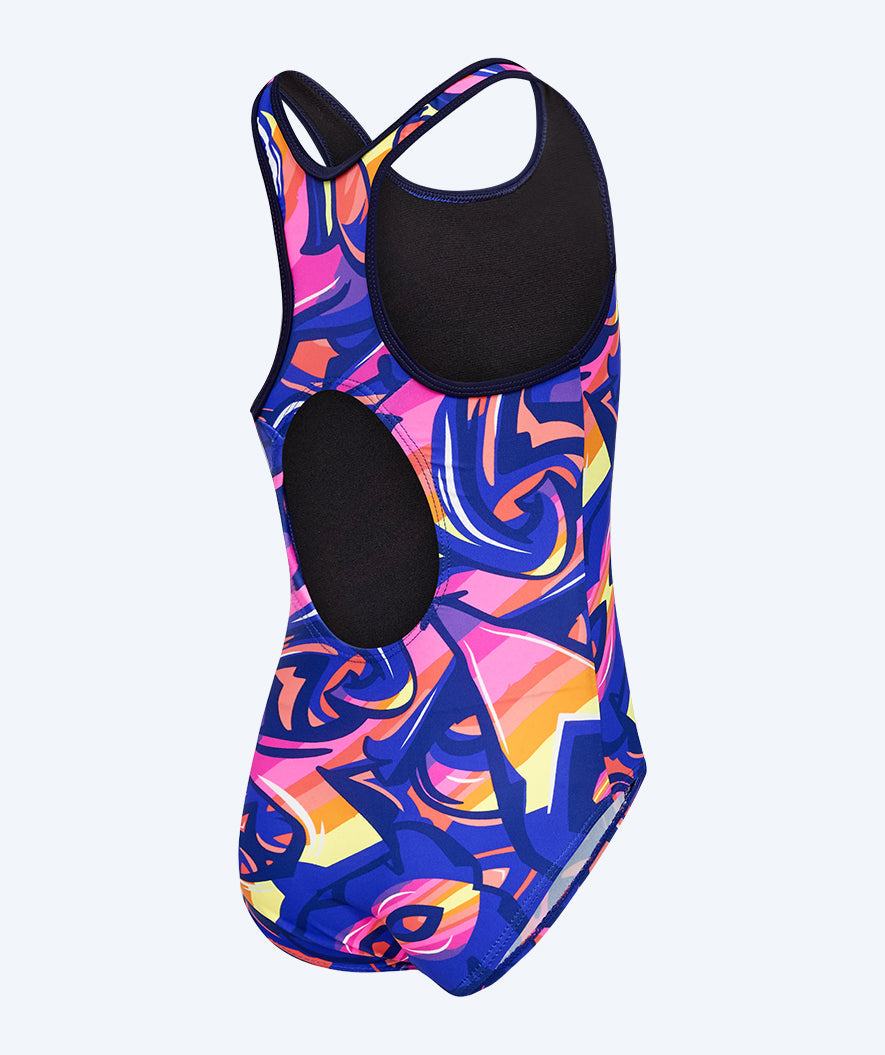 Watery swimsuit for girls - Rodney - Purple/Orange