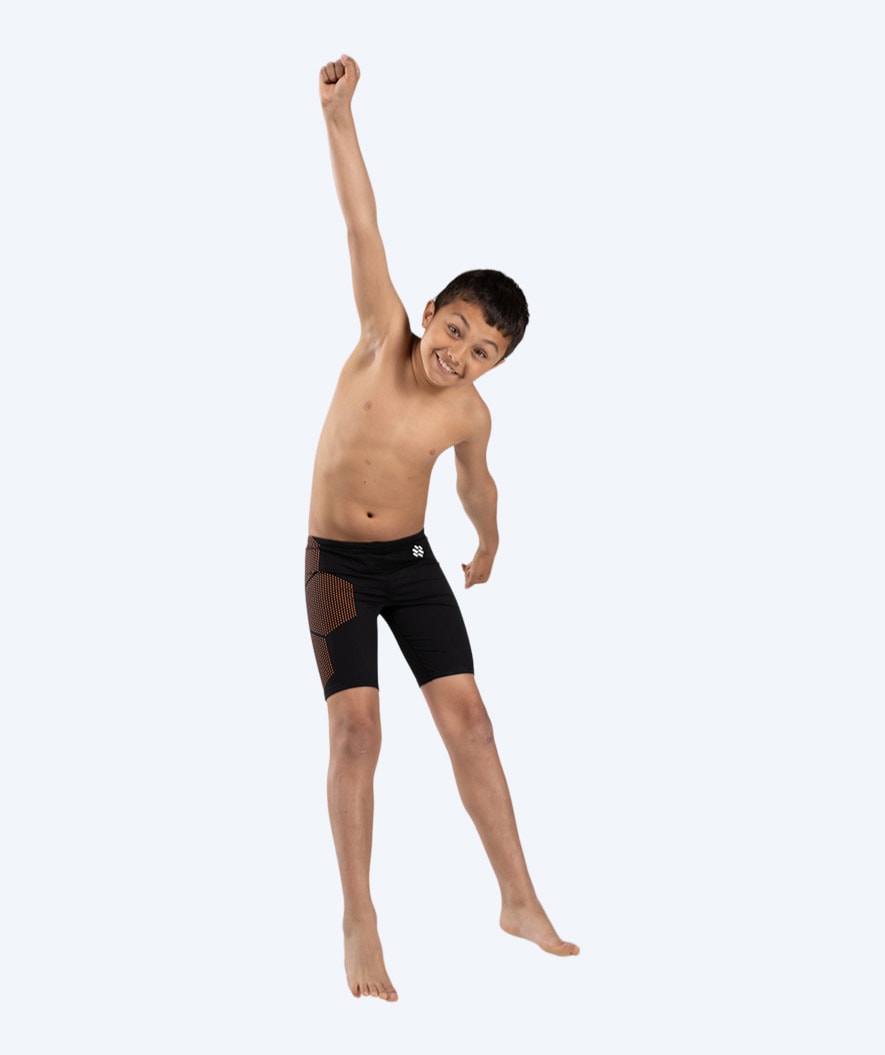 Watery long swim trunks for boys - Surfy Eco - Orange Corner