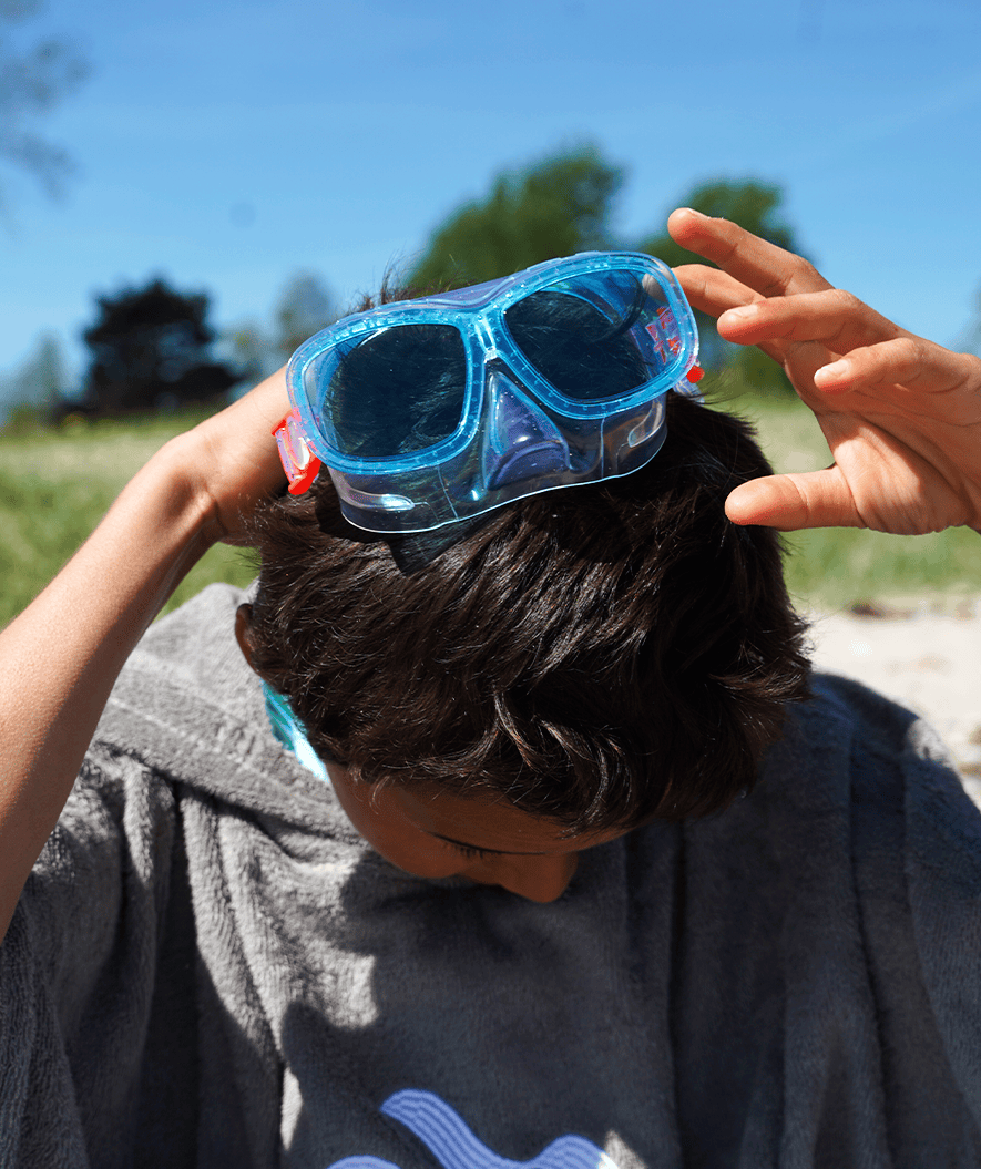 Watery diving mask for kids (4-10) - Wyre - White/blue